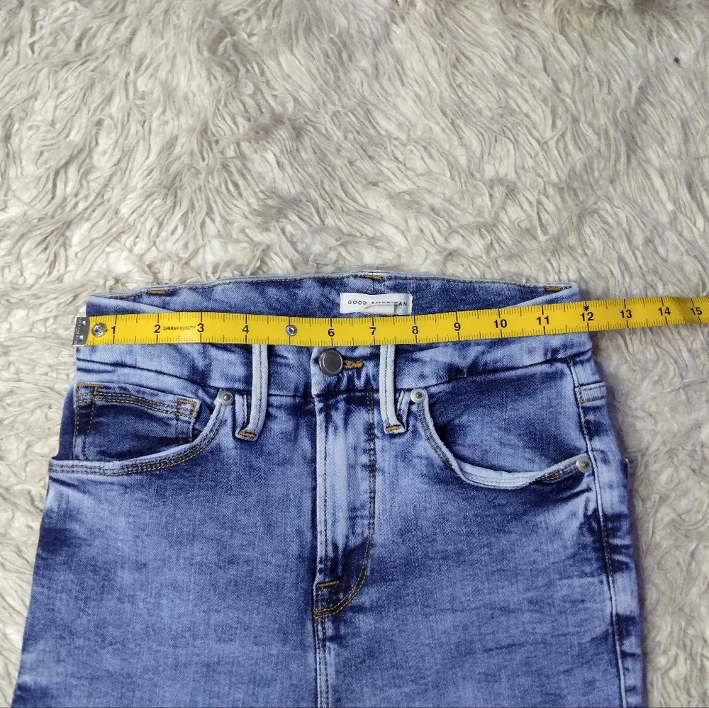 Good American Good Waist Crop Skinny Jeans Size 0 / 25 - Picture 9 of 11